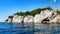 St. Peter Forest Park in Makarska seen from water.