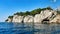 St. Peter Forest Park in Makarska seen from water.