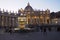 The St. Peter`s Basilica from the granite fountain  in the Vatican City