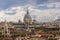 St Peter`s Basilica and the roofs view, Vatican, Rome, Italy