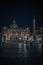 St Peter`s Basilica and Square at night