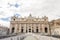 St. Peter`s Basilica in Vatican City, Rome, Italy. Everything ready for the celebration. Top view.