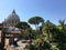 St. Peter`s Basillica Dome and Gardens of Vatican City