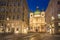 St.Peter\\\'s Catholic Church at night in Vienna, Austria