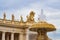 St Peter`s Square fountain and colonnades Vatican Italy