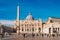 St. Peter`s square and Saint Peter`s Basilica in the Vatican Cit