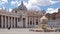 St. Peter square and cathedral basilica in Vatican city center of Rome Italy