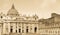 St. Peters basilica, Vatican, aged photo