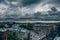 St. Petersburg cityscape in moody tones, panoramic view from roof