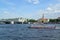 St. Petersburg. The river ship floats across Neva