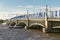 St. Petersburg, Russia - 28 June 2017: auto bridge across the Neva River in St. Petersburg.