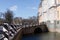 St. Petersburg, Russia, April 2019. The bridge over the channel at the entrance to the Mikhailovsky Castle.