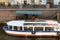 St. Petersburg, Russia, April 2019. Pleasure boat on the canal in the city center.