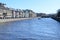 St. Petersburg, Russia, April 2019. View of the river, the bridge and the embankment in the center of the city.