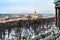 St. Petersburg, Russia, February 2020. View of the complex of buildings of the Admiralty from the height of St. Isaac`s Cathedral.