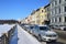 St. Petersburg, Russia, February, 27, 2018. Saint Petersburg, cars on the embankment of Fontanka river in winter