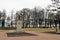 St. Petersburg, Russia, January 2020. Monument to Friedrich Engels in the park near the Smolny Cathedral.