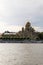 St. Petersburg, Russia, July 2019. View of the Church of the Assumption of the Blessed Virgin Mary on the embankment of Lieutenant