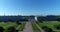 St. Petersburg ,Russia -June 4. 2017. View from top of Mars Field and Troitsky Bridge across Neva river