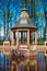 St Petersburg sightseeing in Summer garden arbour in the circle of water