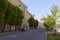 St. Petersburg street with old buildings , the dome of St. Isaac`s Cathedral on a Sunny summer day