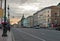 St. Petersburg street at sunset, Nevsky prospect