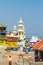 St. Roch`s Church and Our Lady of Ransom Church and market street of the Kanyakumari town