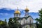 St. Sergius of Radonezh Church in Zaliznyi port Kherson region. Orthodox temple with