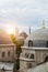 St. Sophia Cathedral top view domes minarets Istanbul, Turkey