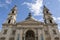 St. Stephen`s Basilica. Blue sky and clouds. Budapest, Hungary