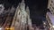 St. Stephen\'s Cathedral night time-lapse hyper-lapse, the mother church of Roman Catholic Archdiocese of Vienna, Austria