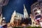 St. Stephen`s Cathedral on Stefansplatz in Vienna at night with long exposure, Austria.