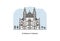 St Stephen`s Cathedral Stephansdom, Vienna, Austria. Vector line illustration