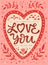 St. Valentine themed lettering illustration card - Love you