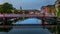 St Vincent`s Bridge Cork Ireland landmark River Lee reflection urban sunset