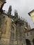 St. Vitus Cathedral in Prague, Czech Republic, side view. Gothic architectural style.