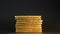 Stack of 1 kilo pure gold bullion bars on black background.