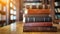 Stack of antique leather books in library. literature or reading concept, copy space