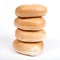 A stack of bagel on white background