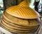 A stack of bamboo hats