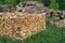 Stack or batch of firewood - log or timber blocking