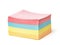 Stack of blank multicolor square note paper