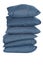 Stack of blue denim pillows