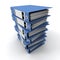 Stack of blue ring binders