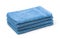 Stack of blue soft terry towels