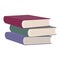 A stack of books drawn in the style of flat illustration.Three books.The color Burgundy, green,purple.Design elements.Vector