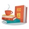 Stack of books in flat style. Cozy still life with books. Vector illustration. Concept for reading