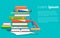 Stack of books illustration. Pile of books from background. Stack of colored books icon. Web site page and mobile