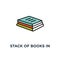 stack of books in outline isometric design, education template design with books pile, reading icon. science concept symbol design