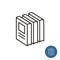 Stack of books standing. Print circulation icon. Printing run symbol. Three similsr books together.